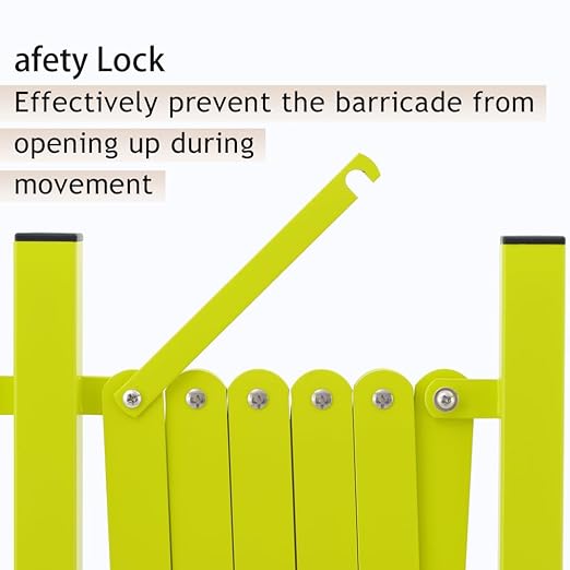 GYMTIME Expandable Metal Barricade, Flexible Mobile Safety Barrier, Folding Security Gate with Casters, Adjustable Traffic Temporary Fence for School, Shopping Mall, 16 Feet, Matte Yellow