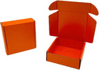 15 Pcs 4.7 x 4.7 x 1.6 Inches Mini Size Corrugated Cardboard Gift Boxes Recyclable Shipping Boxes for Packing Jewelry Ornament Gift Craft Packaging Supplier (Orange Red, 4.7 x 4.7 x 1.6")