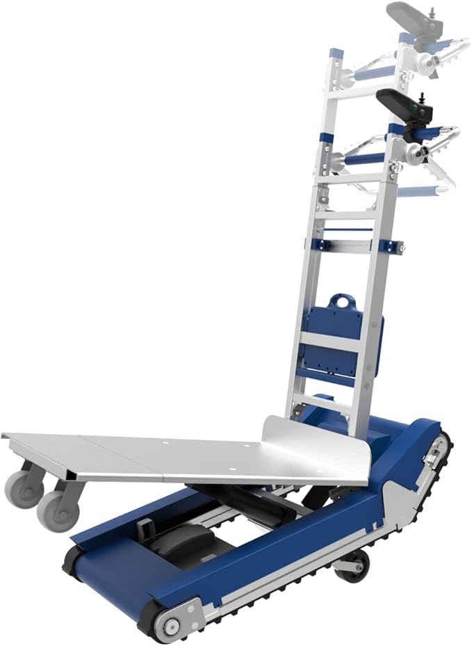 CT420SC Electric Heavy Duty Stair Climbing Hand Truck Dolly, 925 lbs Capacity with Support Wheels and 2 Motors, AutomaticTrack Stair Climbing Dolly for Heavy Duty Material Handling