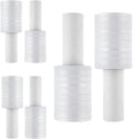 DAJAVE 6 Pack Stretch Wrap Film with Handle, 4 Inch x 1000ft 80 Gauge Thick Industrial Strength Hand Shrink Wrap Roll, Self-Adhesive Plastic Wrap for Packing, Moving