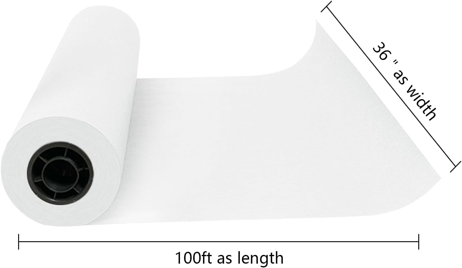 Kraft Paper Roll 36" x 98ft, White Craft Paper 80GMS for Gift Package/Bouquet Flower Wrapping/Kids Arts Drawing/Bulletin Board/DIY/Box Moving Filler/Shipping Supplies/Table Cover, Unwaxed & Uncoated