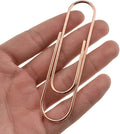 HAHIYO Paper Clips Sturdy 4 inches Length 14 Pack Paperclips Heavy Duty Tight Grip Rust Proof Reusable Metal Bright Rose Gold for Home Office School