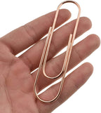 HAHIYO Paper Clips Sturdy 4 inches Length 14 Pack Paperclips Heavy Duty Tight Grip Rust Proof Reusable Metal Bright Rose Gold for Home Office School