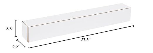 Box USA BM2733 27 1/2"L x 3 1/2"W x 3 1/2"H, White (Pack of 50)