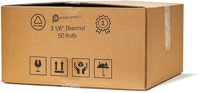 3-1/8" (80mm) X 230' (3"dia) Cash Register Thermal Paper Case of 50 Rolls POS