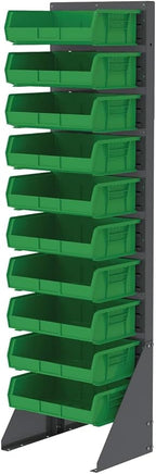 Akro-Mils 30255 AkroBins Plastic Storage Bins, Space-Saving Stackable Bins for Garage, Pantry, Craft Organization, 11-" x 16-" x 5-", Green, 6-Pack