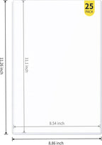 25-Pack 8.5 x 11 Inch Document-Toploaders - Premium Document Topload Holders, Crystal Clear Document Top loaders, Hard Plastic Page Sheet Protectors for Photos, Prints, Menu Covers and Work Papers