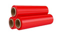 APQ 4 Rolls of Blown Hand Stretch Film 18" x 1500'. Red Hand Stretch Wrap, 80 Gauge. Tear Resistant Residue Free Film for Moving, Shipping, Wrapping. Industrial Grade Pallet Shrink Wrap Film.