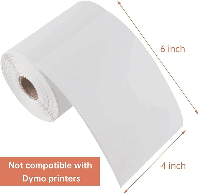 L Liked 1000 PCS 4"x 6" Direct Thermal Labels Strong Adhesive White Perforated Shipping Label, Compatible with Zebra, Rollo, Jadens, Nelko, 250 Labels per Roll, 4 Rolls