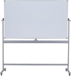 Double-Sided 72" x 48" Mobile Whiteboard, Extra Large Rolling Magnetic Dry Erase Board with Stand, Height Adjustable White Board Easel for Office, Classroom & Home