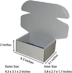 50 Pcs 4.3 x 3.1 x 2 inches Mini Size Corrugated Cardboard Gift Boxes Recyclable Shipping Boxes for Packing Jewelry Ornament Gift Craft Packaging Supplier (Silver, 4.3 x 3.1 x 2")