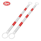 RoadHero 2 Pack 4 FT to 6.9 FT Retractable Cone Bar, Expandable Traffic Cone Bars for Parking Lots, Extendable Barricade for Road Construction, White and Red, Cone Not Included