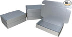 50 Pcs 10.6 x 6.5 x 2 inches Shipping Boxes for Small Business Cardboard Corrugated Mailer Boxes for Shipping Packaging Holidays Craft Gifts Giving Products (Silver, 10.6 x 6.5 x 2")