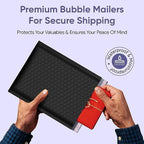 Black 12.5x19.5 Inch Large Poly Bubble Mailers #6 | Self Seal Large Padded Envelopes | Air Cushioned Bubble Mailer | Usable Size 12.5x18 | Waterproof Lightweight Mailing Shipping Bags | 50 Pack Bulk