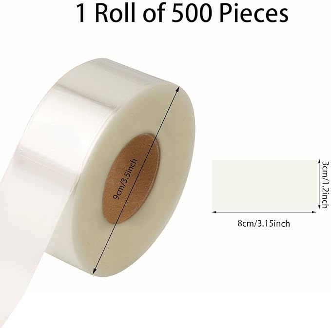 500 PCS Clear Labels Clear Stickers Label Protectors for Protecting Barcodes, Books, Numbers Waterproof Labels for Laboratory, Library, Office, Supermarket (3.15×1.2inch)