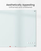 VUSIGN Glass Dry Erase Board for Wall, 36" x 24" Magnetic Dry Erase Board, Large Frameless Mounted White Board Dry Erase for Office, Home, School