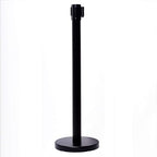 VIP Crowd Control Retractable Belt Stanchion Queue Safety Barrier Set, 36" Ht, 78" Red Belt (2 Posts)
