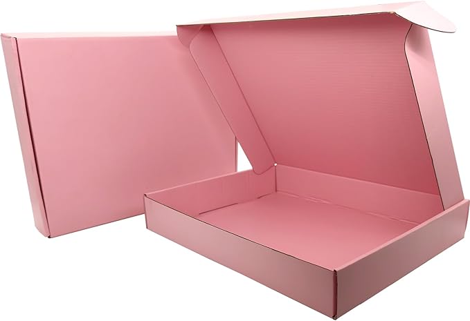 Pink Shipping Boxes for Small Business Pack of 25-13x10x2 inches Cardboard Corrugated Mailer Boxes for Shipping Packaging Craft Gifts Giving Products