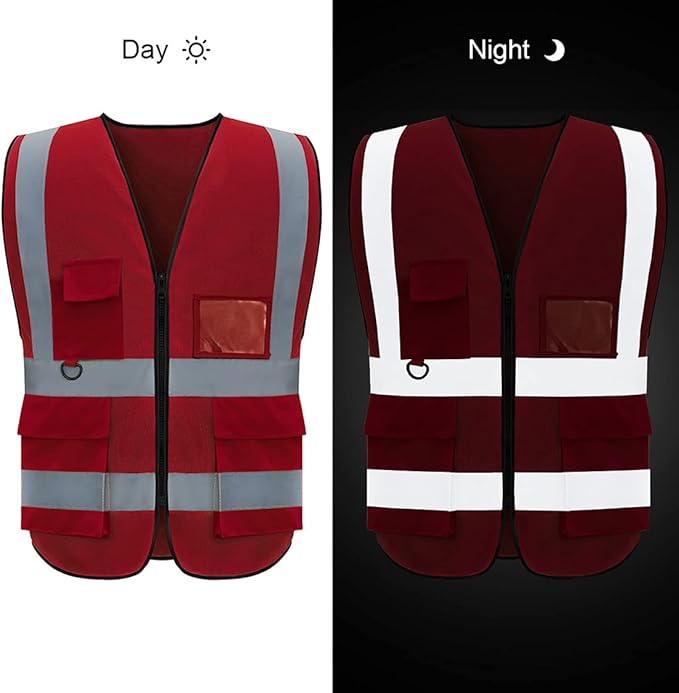 BeautyWill Custom Logo Safety Vest Class2 High Visibility Reflective Vest Breathable Construction Vest
