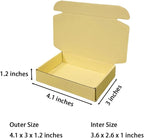 50 Pcs Mini Size Shipping Boxes for Small Business Cardboard Corrugated Mailer Boxes for Shipping Packaging Holidays Craft Gifts Giving Products (Butter Yellow, 4.1 x 3 x 1.2")