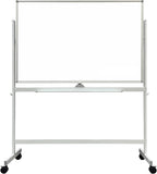 BIBOC Large White Board 32x48 Inches - Mobile Rolling White Board on Wheels, Double-Sided Height Adjustable Dry Erase Whiteboard Wheel with Stand for Office, School, Home-BNK3248WH