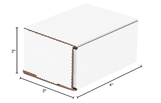 Box USA BM432 4"L x 3"W x 2"H, White (Pack of 50)