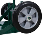 Heavy Duty 440lbs Capacity Welding Cylinder Hand Truck - Dual Oxygen Acetylene Tank Cart Dolly with 10" Solid Rubber Wheels, Tool Box & Welding Rod Holder, Green