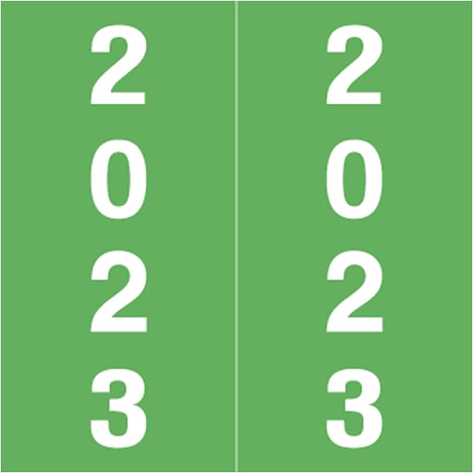 2023 Year Stickers, Doctor Stuff 2023 Chart Stickers, Light Green Colored, IFC AFV Style, USA Made Year Stickers for X-Ray Jackets, 500/Roll, 1 Roll, 1-7/8" x 1-7/8"