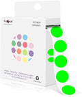 PARLAIM 1/2 Inch Round Adhesive Color-Code Dot Stickers,500 Stickers Inventory Dots Label in Dispenser Box,Fluorescent Green Circle Coding Labels for Office Home(Fluorescent Green)