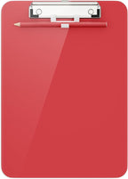 Hongri Plastic Clipboard with Pen Holder, Red 8.5x11 Letter Size Clip Board for Classroom, Office, Students, Nurses and Women, Low Profile Clip, Size 12.5 x 9 in(Pack of 6)
