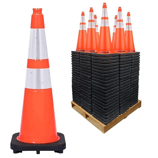 190 Pack 28" Inch Orange Traffic Safety Cones with Dual Reflective Collars - High Visibility Industrial Pylons Traffic Cones for Road, Parking Lots, Driving, Construction