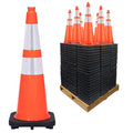 48 Pack 28" Inch Orange Traffic Safety Cones with Dual Reflective Collars - High Visibility Industrial Pylons Traffic Cones for Road, Parking Lots, Driving, Construction