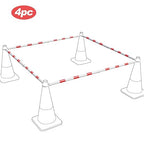 RoadHero 4 Pack 4 FT to 6.9 FT Retractable Cone Bar, Expandable Traffic Cone Bars for Parking Lots, Extendable Barricade for Road Construction, White and Red, Cone Not Included
