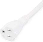 Amazon Basics Extension Cord, 13 Amps, 125V, 25 Foot, White - Pack of 2
