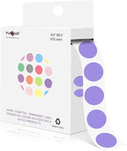 PARLAIM 1/2 Inch Round Adhesive Color-Code Dot Stickers,500 Stickers Inventory Dots Label in Dispenser Box,Lavender Circle Coding Labels for Office Home (Lavender)