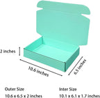 50 Pcs 10.6 x 6.5 x 2 inches Shipping Boxes for Small Business Cardboard Corrugated Mailer Boxes for Shipping Packaging Holidays Craft Gifts Giving Products (Mint green, 10.6 x 6.5 x 2")