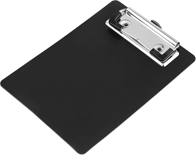 SINJEUN 30 Pack 4 x 6 Inch Small Clipboards Bulk, Black Memo Clipboard with Profile Clip, Mini Plastic Clipboard for Notepads, Receiptsl, Tickets﻿