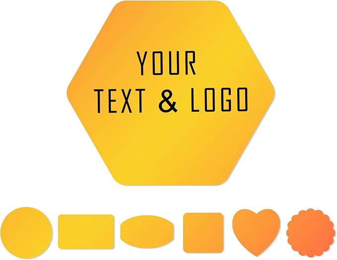Custom Stickers for Business Logo Personalized Stickers Labels Customized Vinyl Stickers 100,200pcs, 1.2",1.5",2", 3", 4",5" (Hexagon)