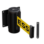 Crowd Control Warehouse - CCW Series WMB-120 Fixed Wall Mount Retractable Belt Barrier - 11 Foot, Yellow"Cleaning in Progress" Belt with Black Steel Case