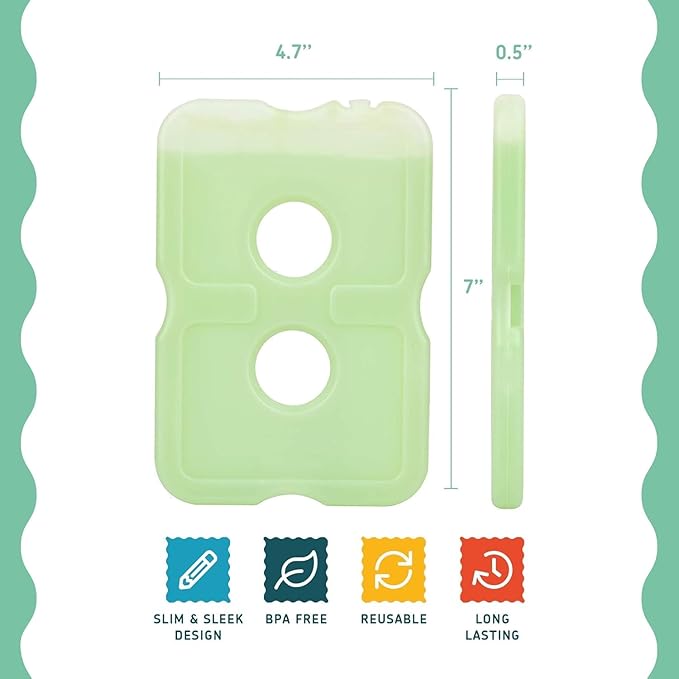 Healthy Packers Reusable Ice Packs for Lunch Boxes - Long Lasting Slim Freezer Packs, Thin Non-Toxic BPA-Free Hard Gel Ice Blocks for Coolers, Kids & Adults Lunch Bags, Travel, Camping, Food Storage