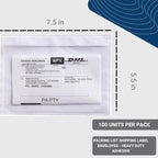 100 Units, 7.5"x5.5" Clear Packing List Shipping Pouches – Heavy Duty Self-Sealing Adhesive Envelopes, Waterproof & Tear-Proof – Ideal for Labels, Invoices & Documents