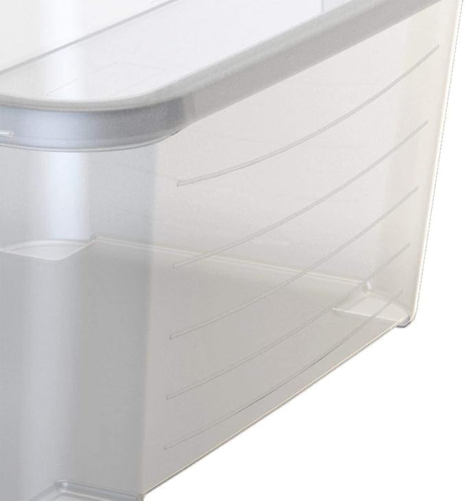 Life Story 18 Pack Light Duty Stackable Storage Bin, 55 Quart Home Organizer, Versatile Lightweight Locking Bins with Carrying Handles, Clear