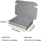 50 Pcs 10.6 x 6.5 x 2 inches Shipping Boxes for Small Business Cardboard Corrugated Mailer Boxes for Shipping Packaging Holidays Craft Gifts Giving Products (Silver, 10.6 x 6.5 x 2")