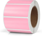Pink Rectangle Stickers 2 x 1 Inch Color Coding Labels Vinyl Roll Self-Adhesive Waterproof Removable 500 PCS