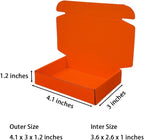 50 Pcs Mini Size Shipping Boxes for Small Business Cardboard Corrugated Mailer Boxes for Shipping Packaging Holidays Craft Gifts Giving Products (Orange Red, 4.1 x 3 x 1.2")