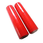 APQ 4 Rolls of Blown Hand Stretch Film 18" x 1500'. Red Hand Stretch Wrap, 80 Gauge. Tear Resistant Residue Free Film for Moving, Shipping, Wrapping. Industrial Grade Pallet Shrink Wrap Film.