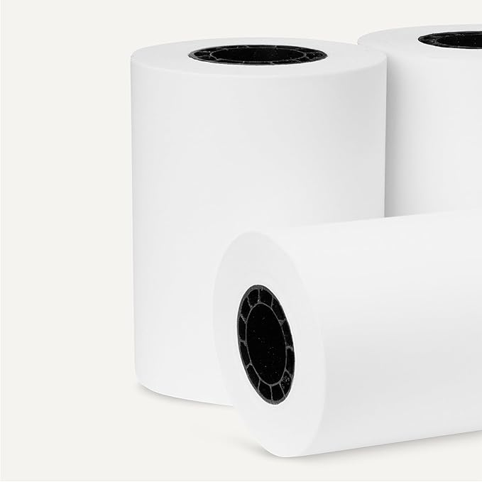 Amazon Basics Thermal Paper Receipt Rolls, POS Receipt, 2 1/4" x 50', 50 Rolls, BPA-Free and FSC Certified, Recycled Materials, White