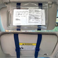 Car Registration and Insurance Holder Visor - Durable Elastic Band & Buckle Closure - Conveniently Stores Documents - Essential Car Accessory (Royal Blue/Blue), Made in USA