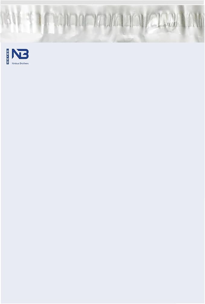 NB 19x24 Inch – 200 Pcs White Poly Mailers Strong Adhesive Self-Seal Shipping Envelopes, Tear & Water Resistant Packaging for E-Commerce and Small Business