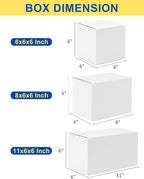 Assorted-Sizes-Shipping-Boxes-45-Pack: 6x6x6 & 8x6x6 & 11x6x6 Small-Shipping-Boxes-Mailers, White Corrugated-Cardboard-Boxes-for-Packing-Small-Business Mailing